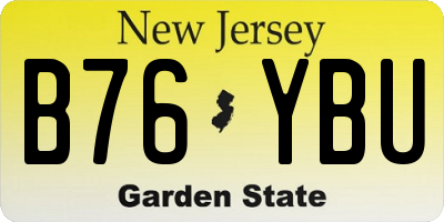 NJ license plate B76YBU
