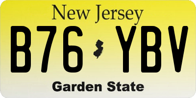 NJ license plate B76YBV