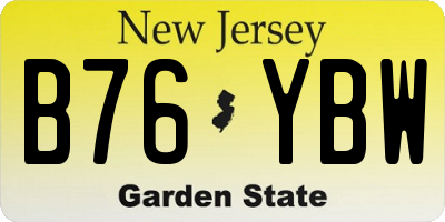 NJ license plate B76YBW