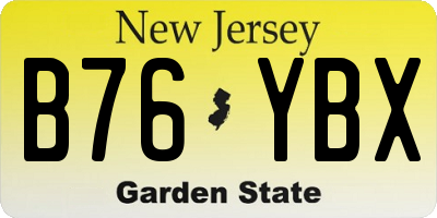 NJ license plate B76YBX