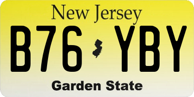 NJ license plate B76YBY