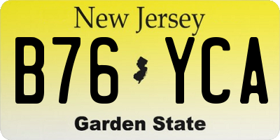 NJ license plate B76YCA