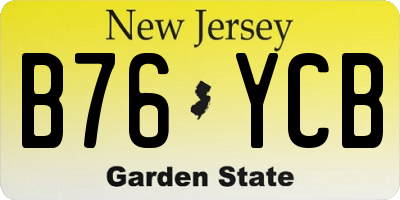 NJ license plate B76YCB