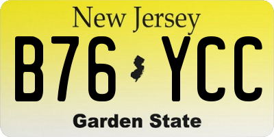 NJ license plate B76YCC