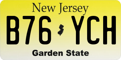 NJ license plate B76YCH