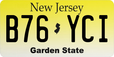 NJ license plate B76YCI