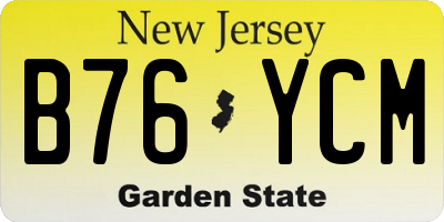 NJ license plate B76YCM