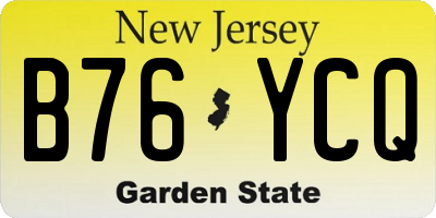 NJ license plate B76YCQ
