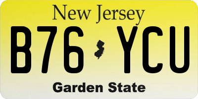 NJ license plate B76YCU