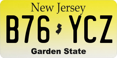 NJ license plate B76YCZ