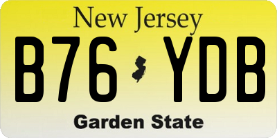 NJ license plate B76YDB