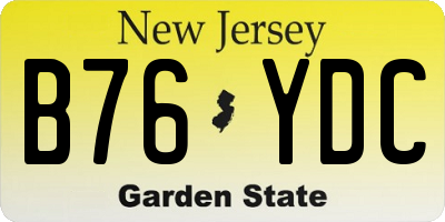 NJ license plate B76YDC