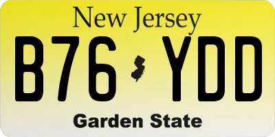 NJ license plate B76YDD