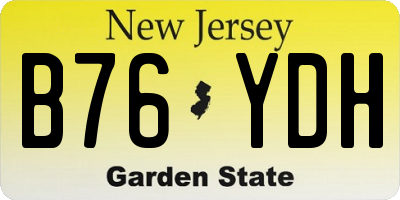 NJ license plate B76YDH
