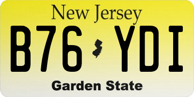 NJ license plate B76YDI
