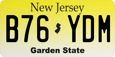 NJ license plate B76YDM