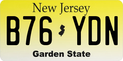 NJ license plate B76YDN