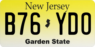 NJ license plate B76YDO