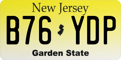 NJ license plate B76YDP