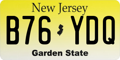 NJ license plate B76YDQ