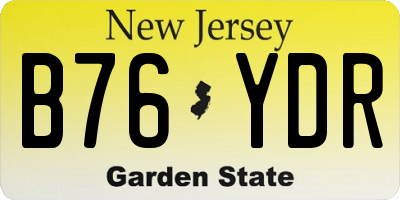 NJ license plate B76YDR