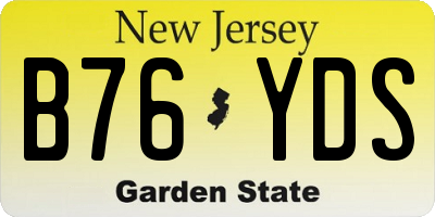 NJ license plate B76YDS