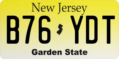 NJ license plate B76YDT