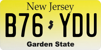 NJ license plate B76YDU