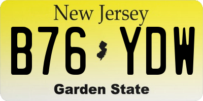 NJ license plate B76YDW
