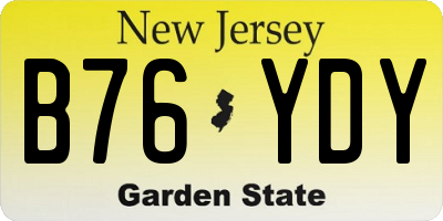 NJ license plate B76YDY