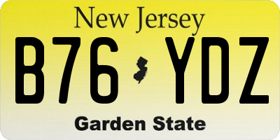 NJ license plate B76YDZ