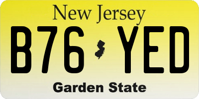 NJ license plate B76YED