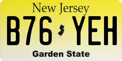 NJ license plate B76YEH