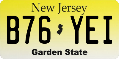 NJ license plate B76YEI