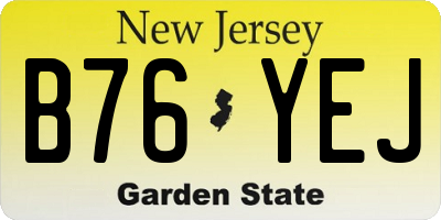 NJ license plate B76YEJ