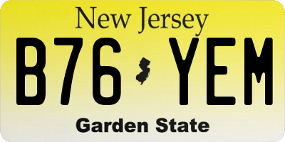 NJ license plate B76YEM