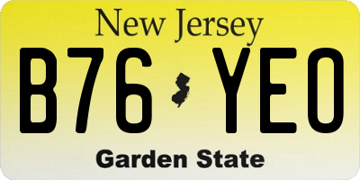 NJ license plate B76YEO
