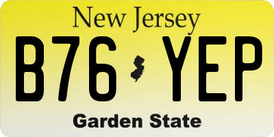 NJ license plate B76YEP