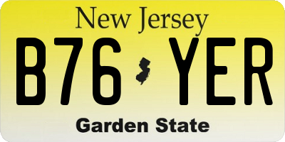 NJ license plate B76YER