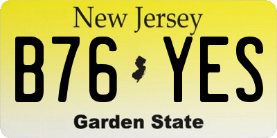 NJ license plate B76YES