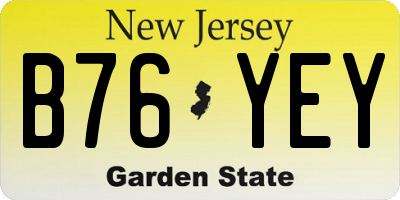 NJ license plate B76YEY