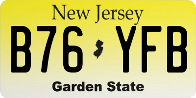 NJ license plate B76YFB