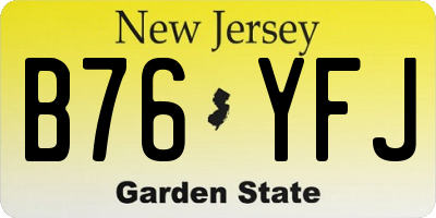 NJ license plate B76YFJ