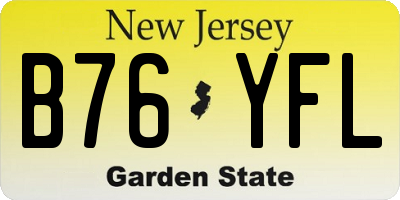 NJ license plate B76YFL