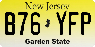NJ license plate B76YFP
