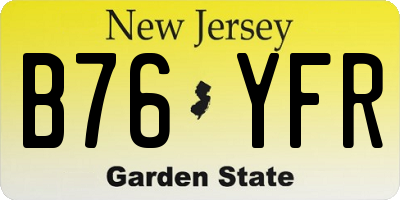 NJ license plate B76YFR
