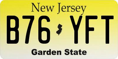 NJ license plate B76YFT
