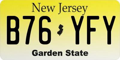 NJ license plate B76YFY