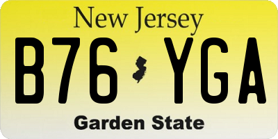 NJ license plate B76YGA