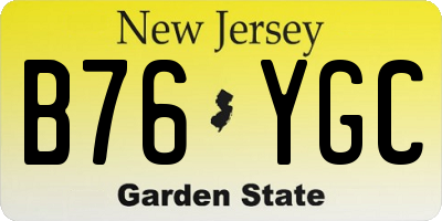 NJ license plate B76YGC